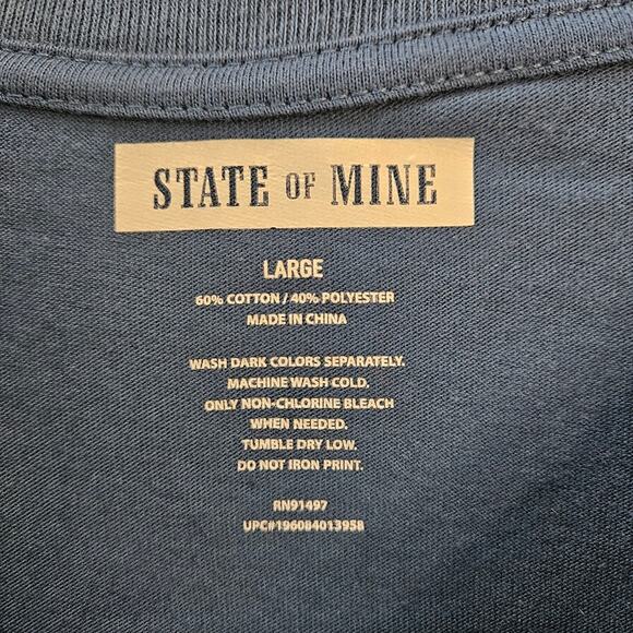 State Of Mine Indiana Long Sleeve Tee Blue Size Large - Picture 6 of 8